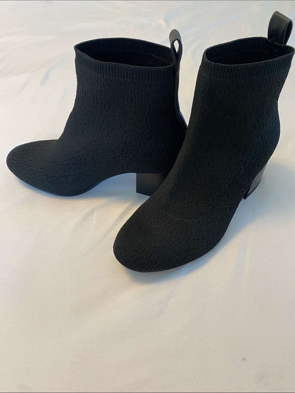 Stretch-Knit Black Ankle Booties - Women 6